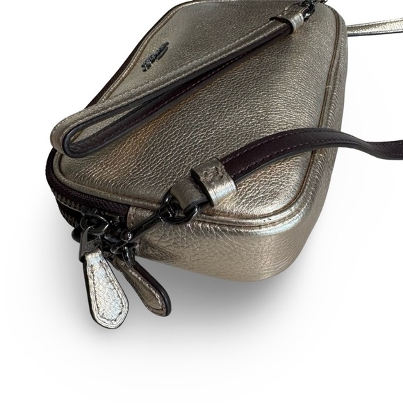 Coach Camera Bag Convertible Clutch Sadie Pebble Leather Cross Body Gold | 59952 - Picture 9 of 15